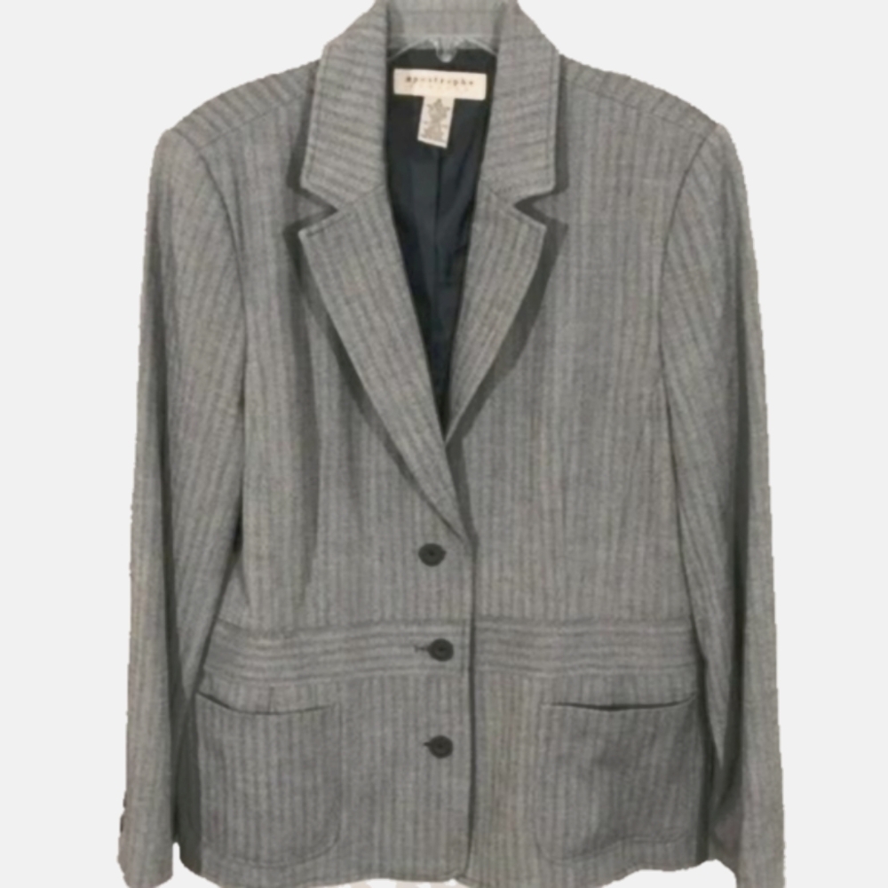 Herringbone Blazer Suit Jacket Size 14 - Picture 3 of 8